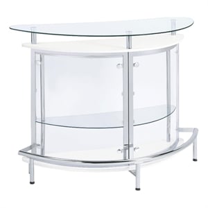 Amarillo Freestanding Glass Top Home Bar Wine Cabinet White