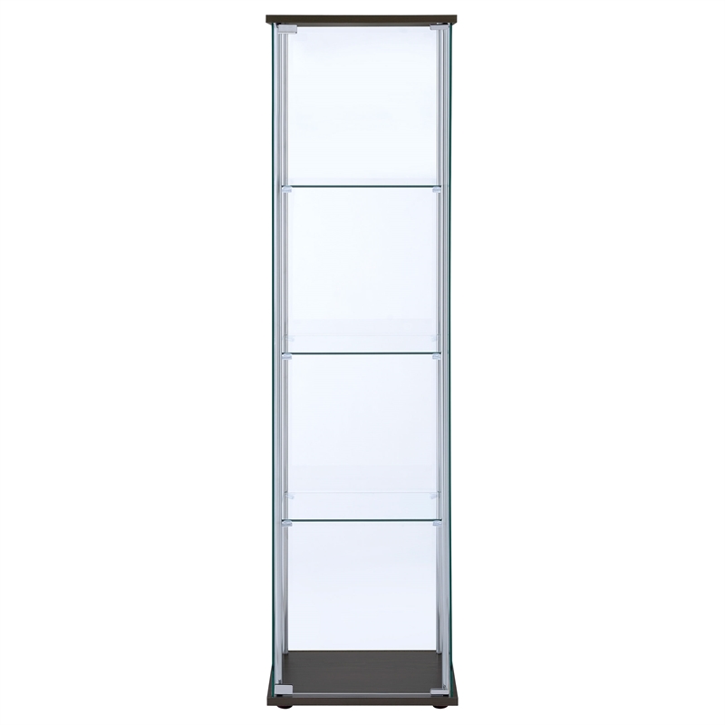 Coaster Bellatrix 3-shelf Clear Glass Curio Cabinet in Cappuccino