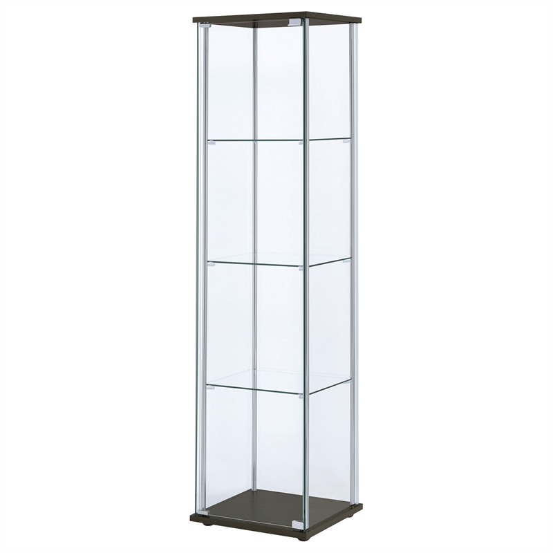 Coaster Bellatrix 3-shelf Clear Glass Curio Cabinet in Cappuccino