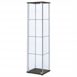 Coaster Bellatrix 3-shelf Clear Glass Curio Cabinet in Cappuccino