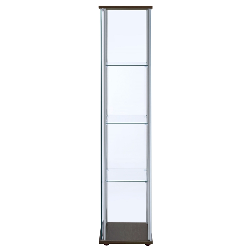 Coaster Bellatrix 3-shelf Clear Glass Curio Cabinet in Cappuccino