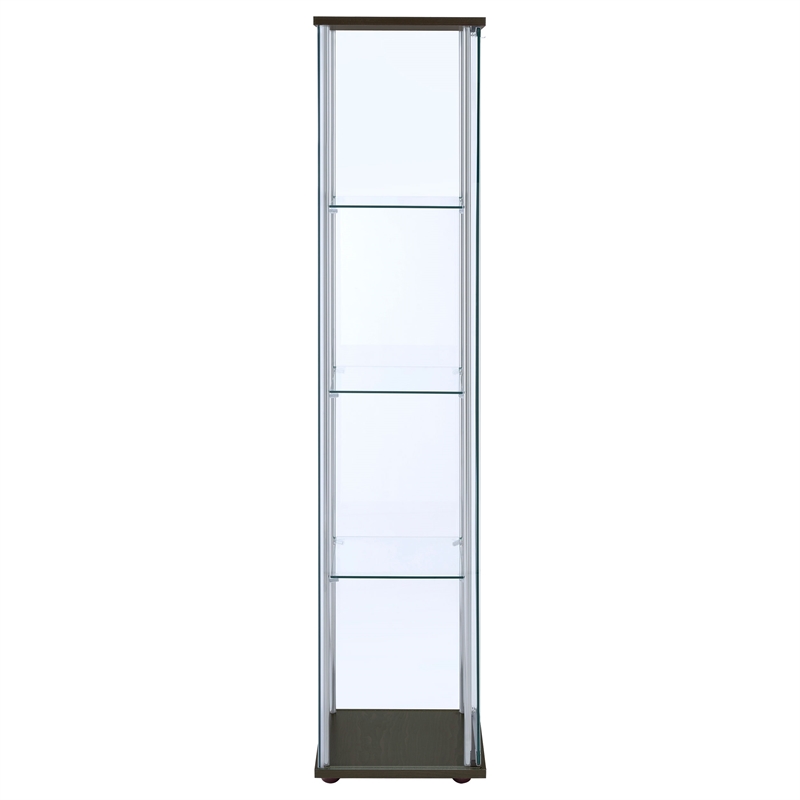 Coaster Bellatrix 3-shelf Clear Glass Curio Cabinet in Cappuccino