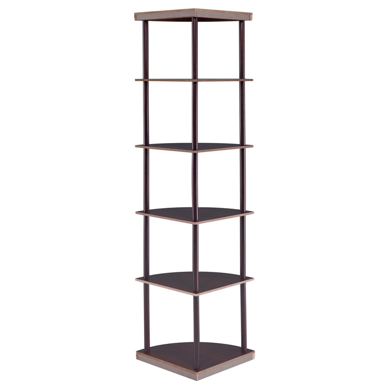 Bonwick 72-inch 5-shelf Corner Bookshelf Cappuccino