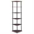 Bonwick 72-inch 5-shelf Corner Bookshelf Cappuccino