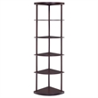 Bonwick 72-inch 5-shelf Corner Bookshelf Cappuccino