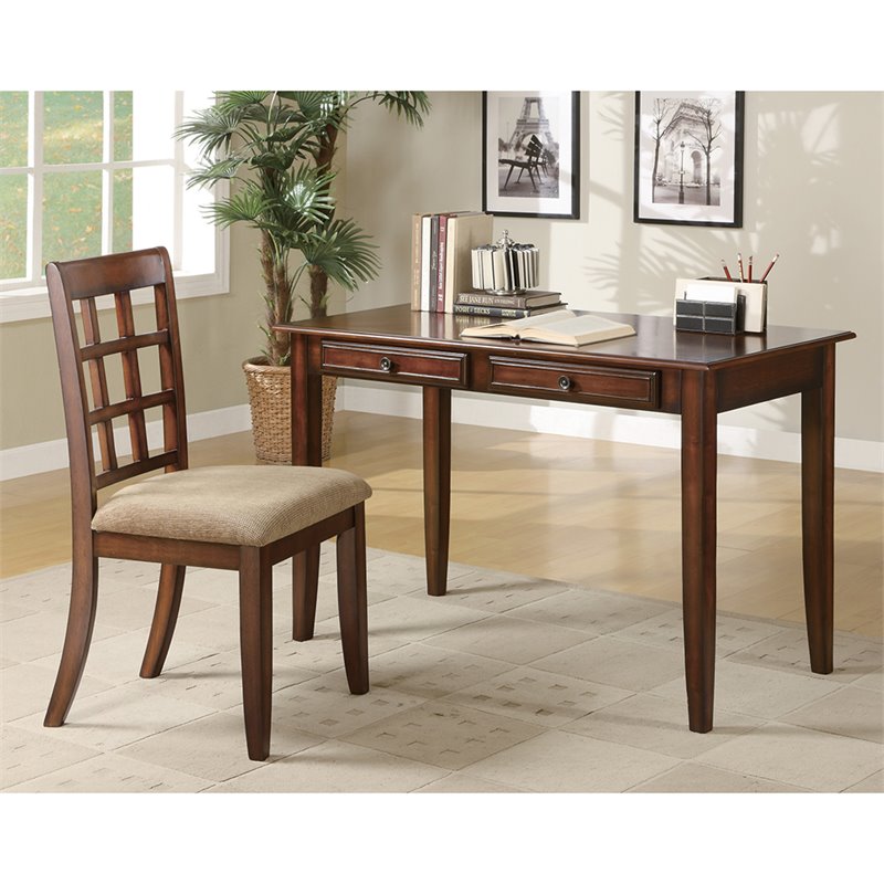 Vignettes Coaster Desk With Two Drawers In Cherry
