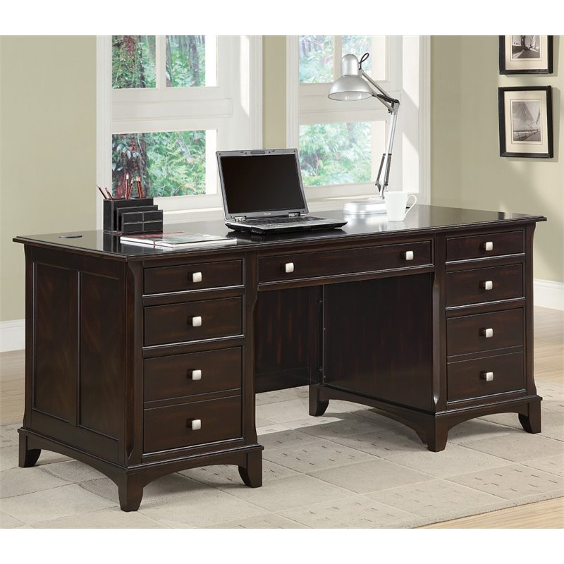 Zoe S Furniture Coaster Garson Double Pedestal Computer Desk In Coaster Garson Double Pedestal Computer Desk In Cappuccino