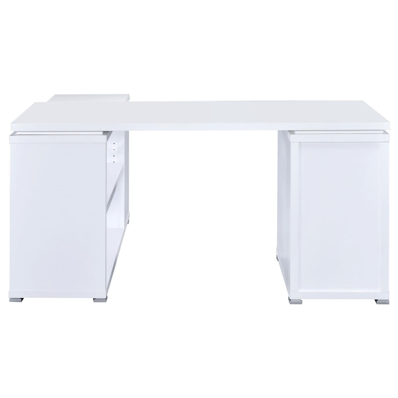 Yvette 60-inch 3-drawer L-Shape Wood Computer Desk White