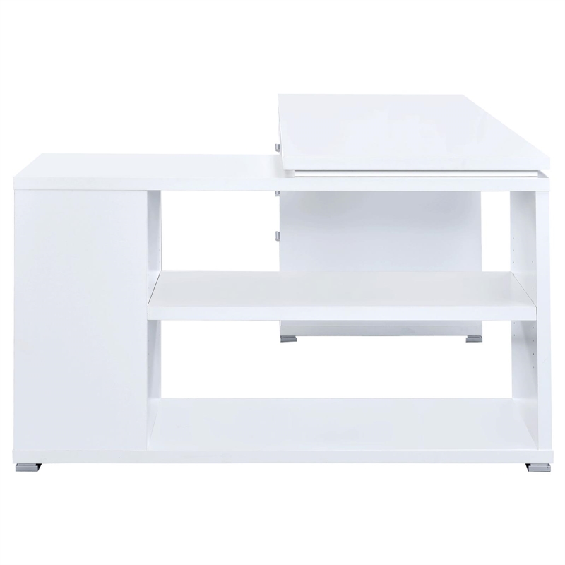 Yvette 60-inch 3-drawer L-Shape Wood Computer Desk White