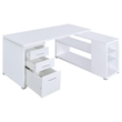 Yvette 60-inch 3-drawer L-Shape Wood Computer Desk White