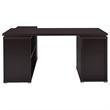 Yvette 60-inch 3-drawer L-Shape Wood Computer Desk Cappuccino