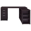 Yvette 60-inch 3-drawer L-Shape Wood Computer Desk Cappuccino