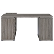 Yvette 60-inch 3-drawer L-Shape Wood Computer Desk Weathered Gray