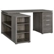 Yvette 60-inch 3-drawer L-Shape Wood Computer Desk Weathered Gray