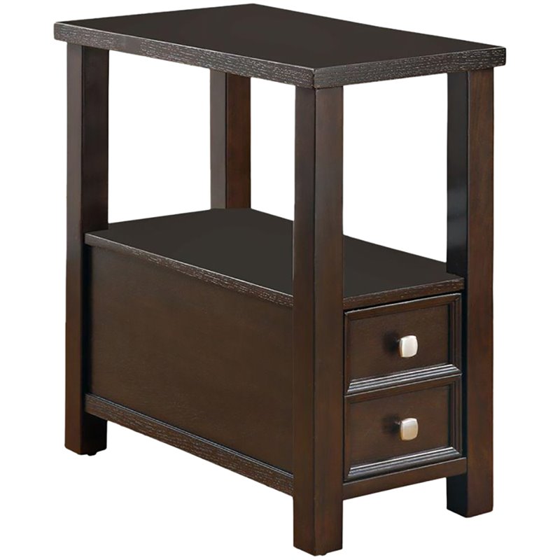 Vignettes Coaster 1 Drawer Shelf Chairside Table In Cappuccino