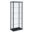 Coaster Delphinium 4-shelf Clear Glass Curio Display Cabinet in Black