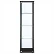 Cyclamen 4-shelf Clear Glass Curio Display Cabinet Black