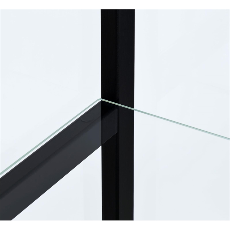 Cyclamen 4-shelf Clear Glass Curio Display Cabinet Black