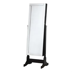 Cortez Cheval Mirror with Jewelry Storage Black