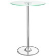 Thea Round 28-inch Glass Top LED Bistro Bar Table Chrome