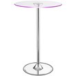 Thea Round 28-inch Glass Top LED Bistro Bar Table Chrome