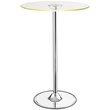 Thea Round 28-inch Glass Top LED Bistro Bar Table Chrome