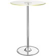 Thea Round 28-inch Glass Top LED Bistro Bar Table Chrome