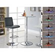 Thea Round 28-inch Glass Top LED Bistro Bar Table Chrome