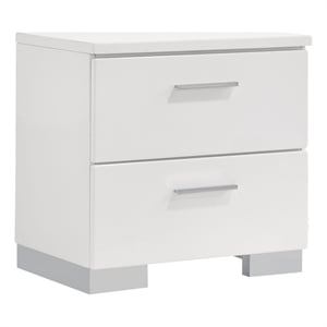 Felicity 2-drawer Nightstand White High Gloss