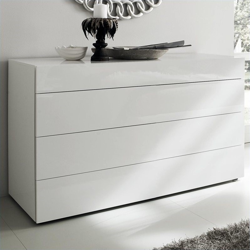 Rossetto Contemporary White Dresser in White