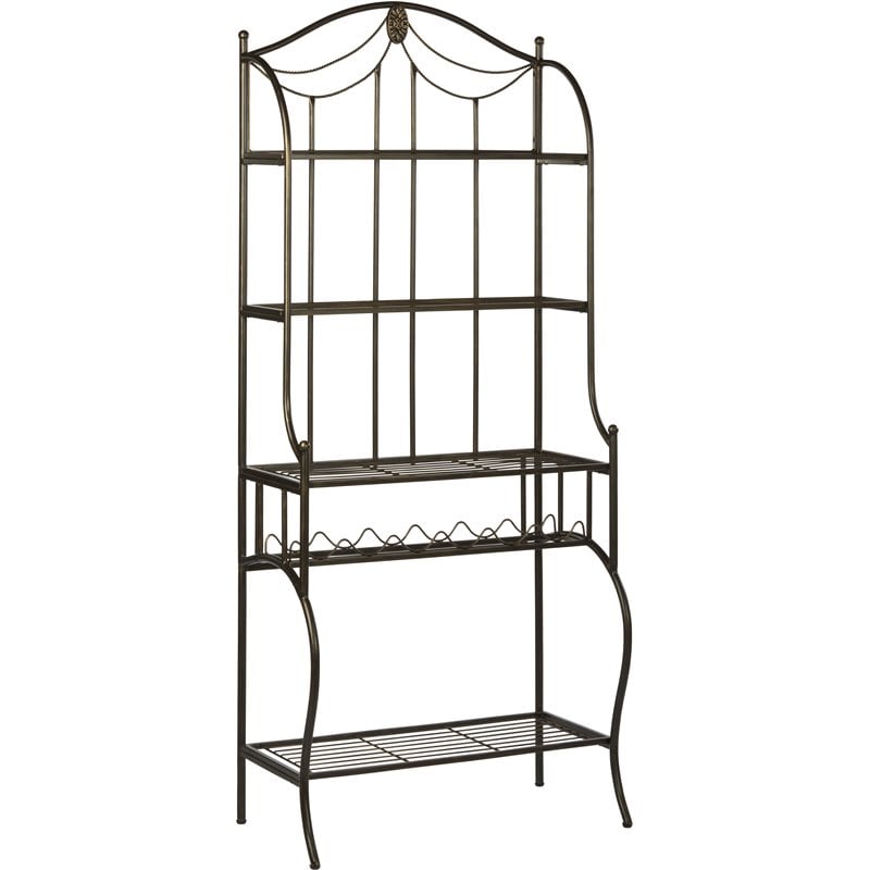 Hillsdale Camelot w/Wine Storage Black Bakers Rack 796995414174  