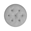 Hillsdale Sophia Tufted Backless Wood Vanity Stool White with Gray Fabric