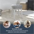 Hillsdale Sophia Tufted Backless Wood Vanity Stool White with Gray Fabric