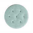 Hillsdale Sophia Tufted Backless Wood Vanity Stool White with Spa Blue Fabric