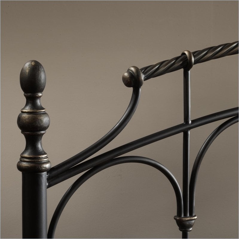 hillsdale ennis metal headboard in black gold 14557 the ennis bed is