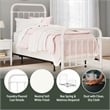 Hillsdale Kirkland Twin Metal Spindle Panel Bed in White