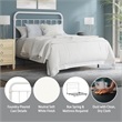 Hillsdale Kirkland Metal Full/Queen Round Spindle Headboard w/Frame - Soft White