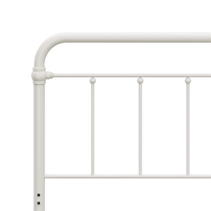 Hillsdale Kirkland Metal Full or Queen Round Spindle Headboard in Soft White