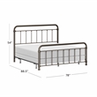 Hillsdale Kirkland King Metal Spindle Panel Bed in Dark Bronze