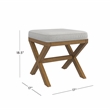 Hillsdale Furniture Somerset Backless Wood Vanity Stool Dark Driftwood Gray