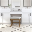 Hillsdale Furniture Somerset Backless Wood Vanity Stool Dark Driftwood Gray