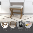 Hillsdale Furniture Somerset Backless Wood Vanity Stool Dark Driftwood Gray