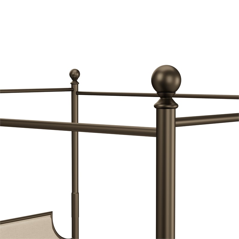 Hillsdale McArthur Metal King Canopy Bed with Frame in Bronze