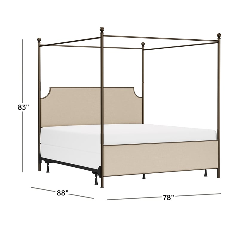 Hillsdale McArthur Metal King Canopy Bed with Frame in Bronze