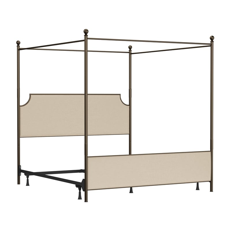 Hillsdale McArthur Metal King Canopy Bed with Frame in Bronze