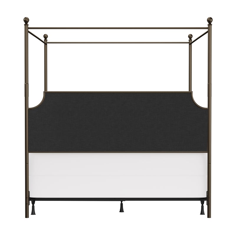 Hillsdale McArthur Metal King Canopy Bed with Frame in Bronze