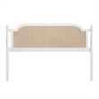 Hillsdale Melanie Coastal Wood and Cane King Headboard in White