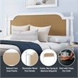 Hillsdale Melanie Coastal Wood and Cane King Headboard in White