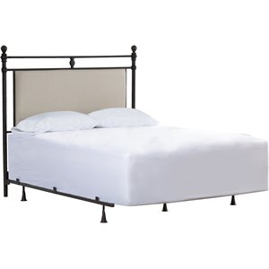 Hillsdale Ashley King Fabric Upholstered Panel Headboard and Frame Linen Stone