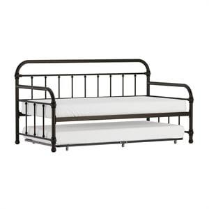 Hillsdale Furniture Kirkland Metal Twin Daybed with Roll Out Trundle Dark Bronze